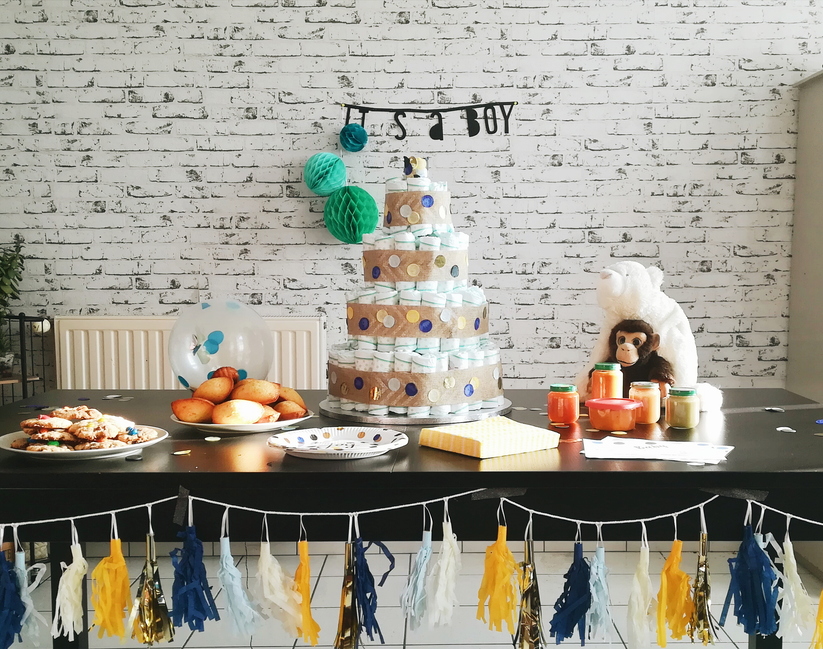 Baby Shower Mon premier gâteau de couches • Dream up In Yellow